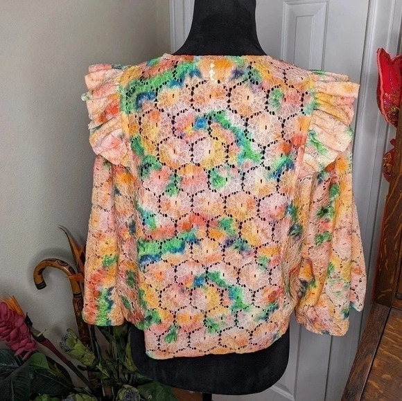Moving Sale! 🔥💘 NWOT Anthropologie Cropped Floral Lace Shrug - Picture 7 of 10